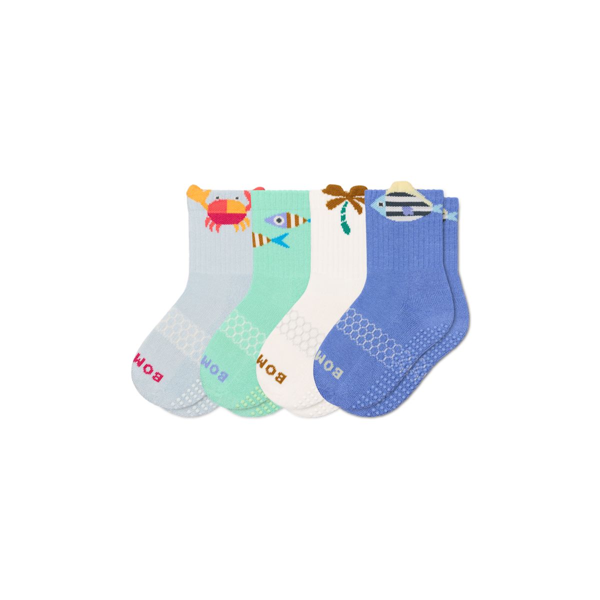 Junior Seaside Gripper Calf Sock 4-Pack