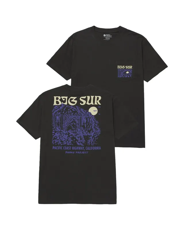 Big Sur Bridges Puff Print Pocket Tee - Vintage Black / XSmall