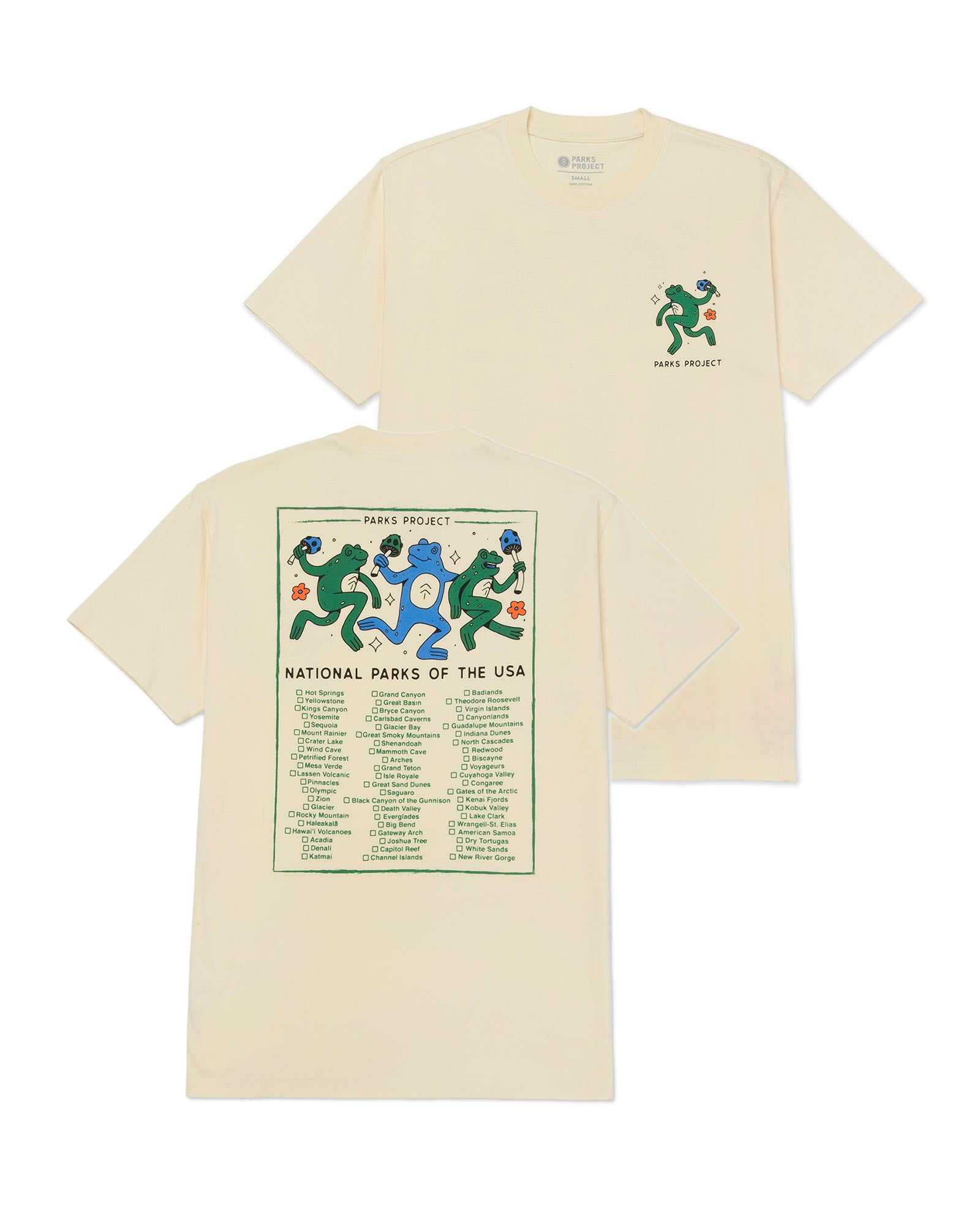 Great Outdoors Dancin' Frogs Checklist Tee - Natural / XSmall