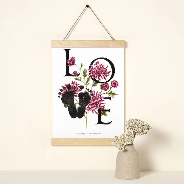 Birth Month Flower Baby Footprint Kit